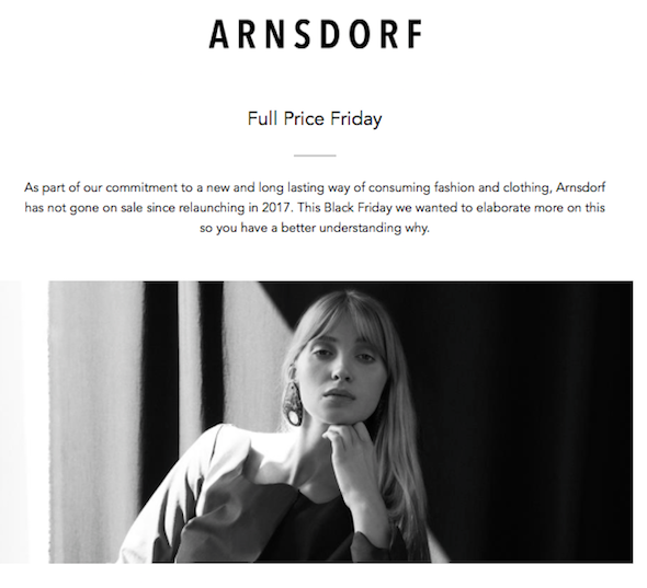 Arnsdorf email to clients on Black Friday