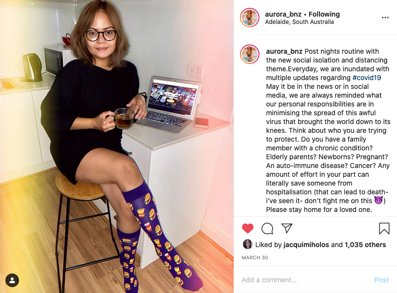 Aurora's Instagram post