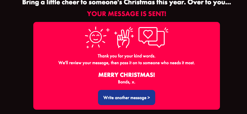 BONDS christmas message board
