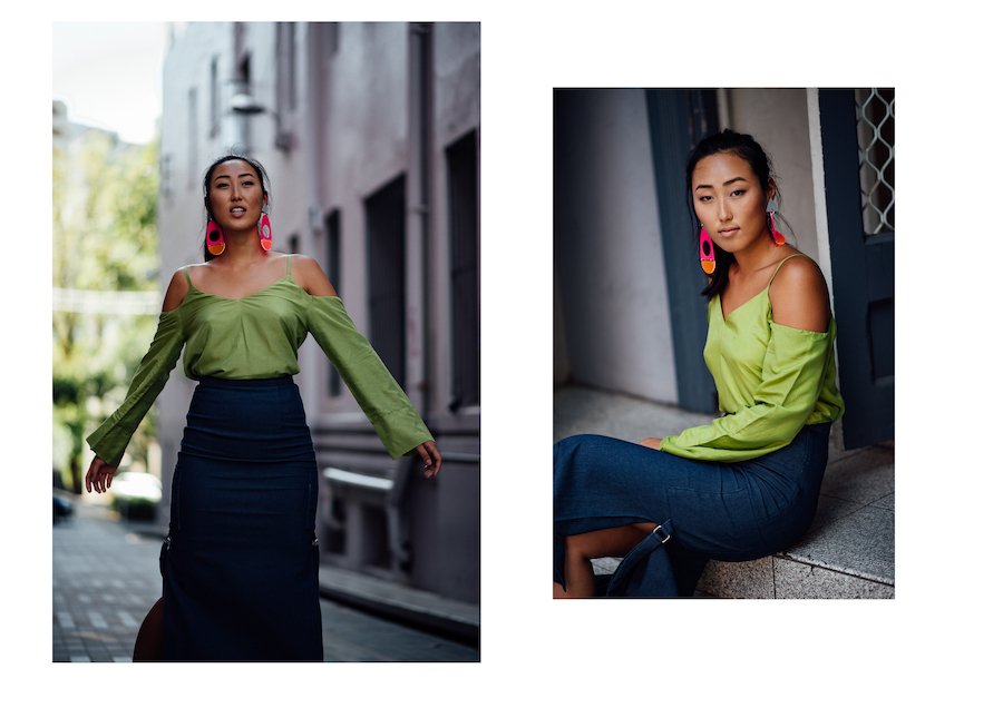 Leah Williams range modelled by JUlia Noh, December's top-voted style & fashion favourite