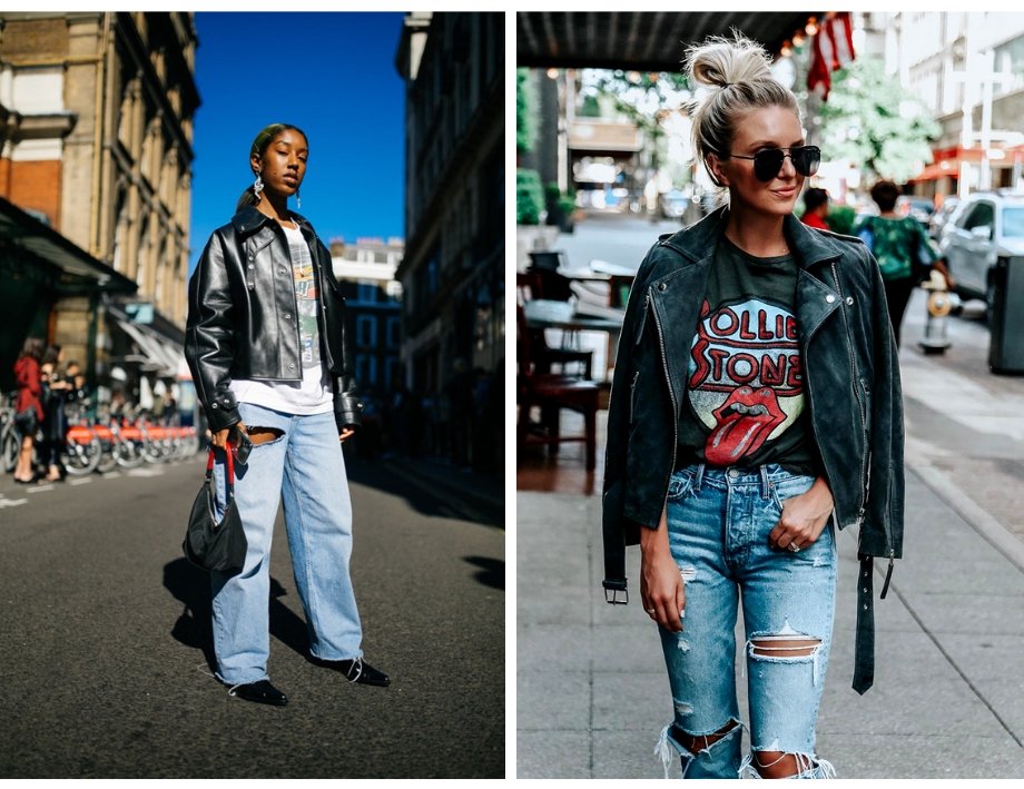 Leather Jackets & grunge work well for backstage fashion style