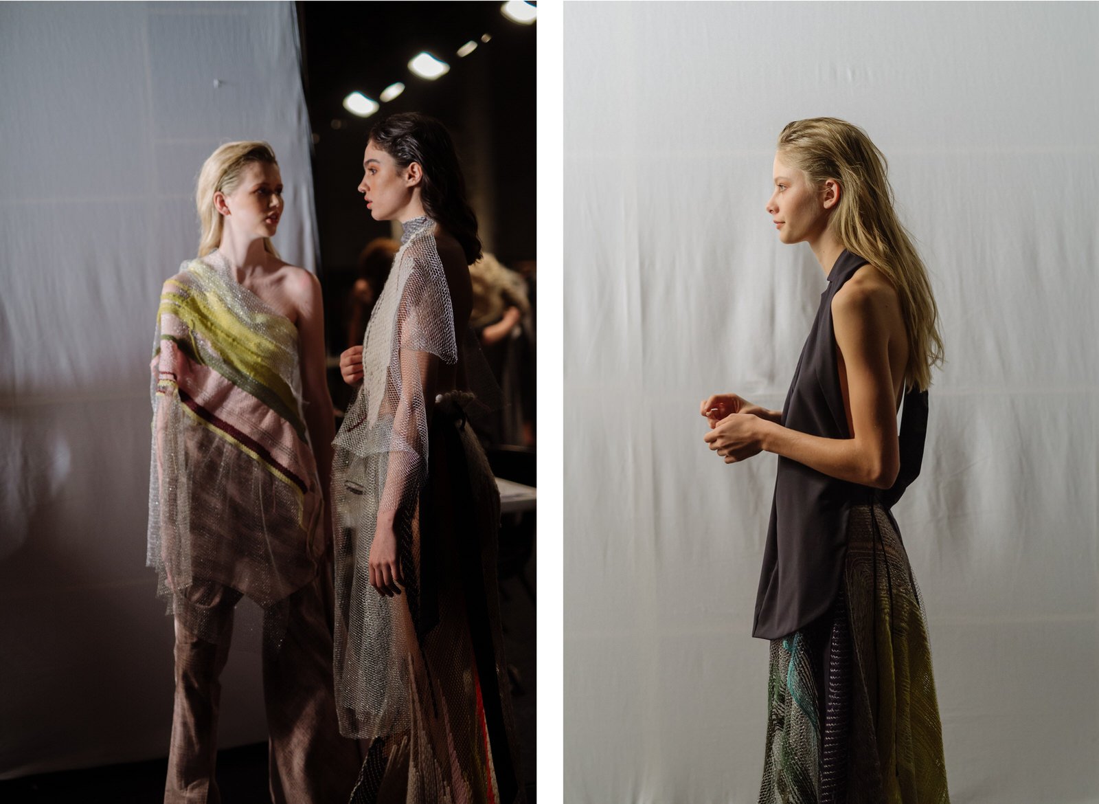 Back stage preparation for the Of Ro runway at MBFWA