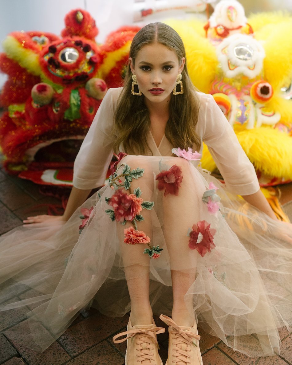 Megan Salmon designs modeled by Kayley Jones for our Lunar New Year Fashiion Shoot