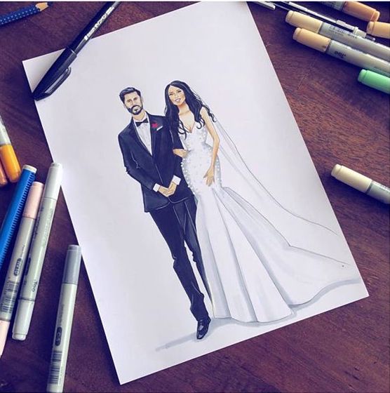 Fashion Illustration as a Paper First Wedding Anniversary gift