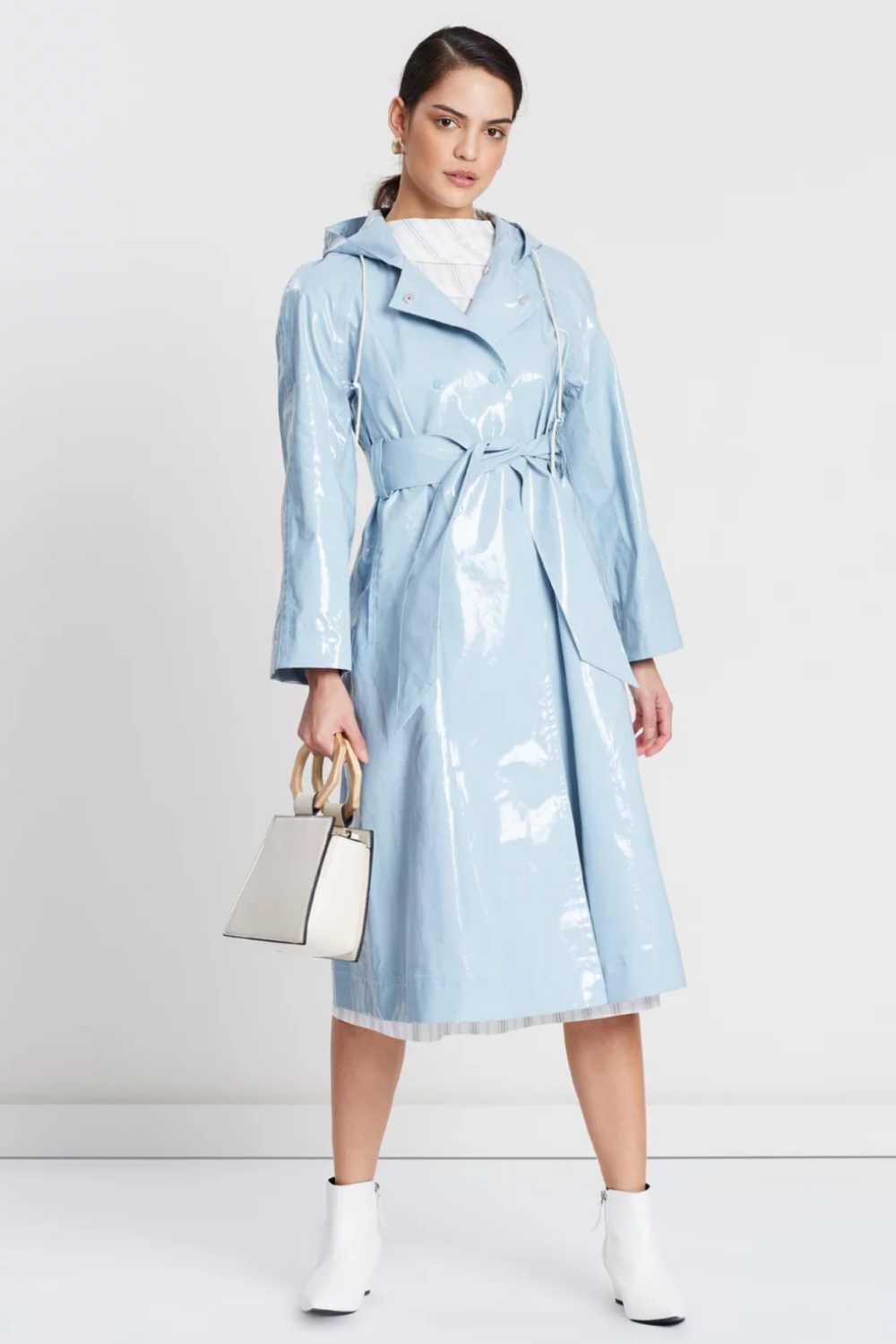Patent raincoat winter fashion