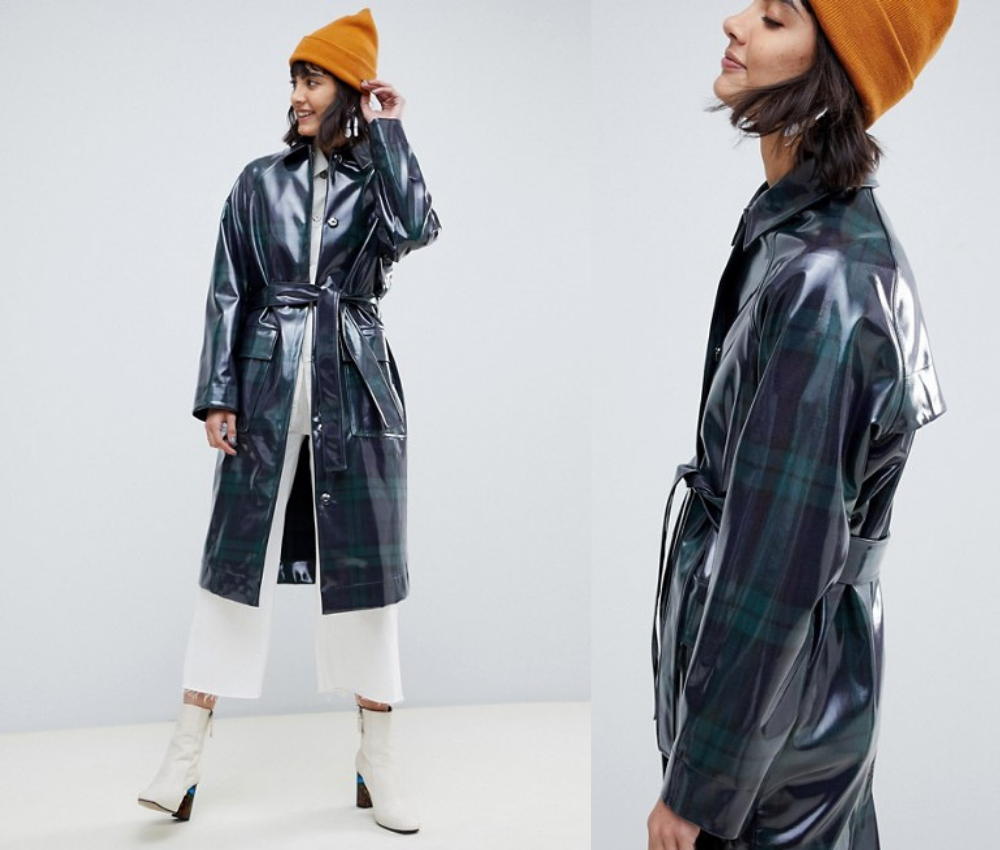 Patent raincoat winter fashion