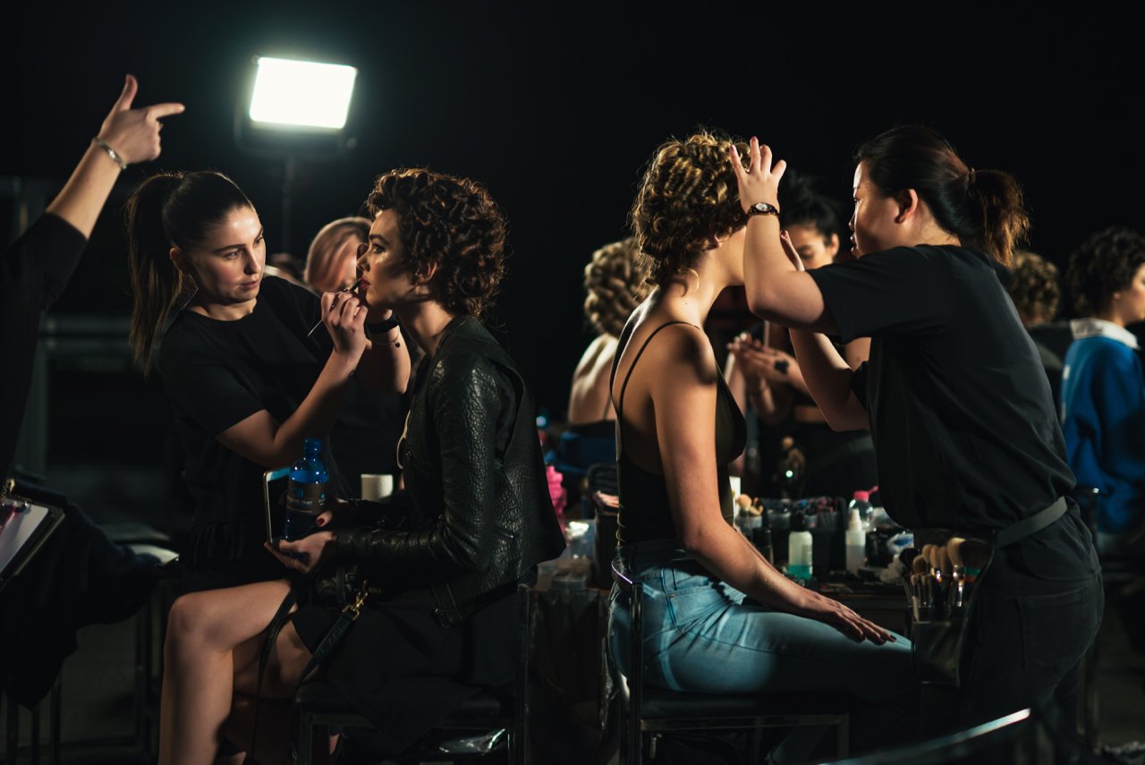 Backstage at the Wheels and Dollbaby clsoing night finale at the Telstra Perth Fashion Festival 2017