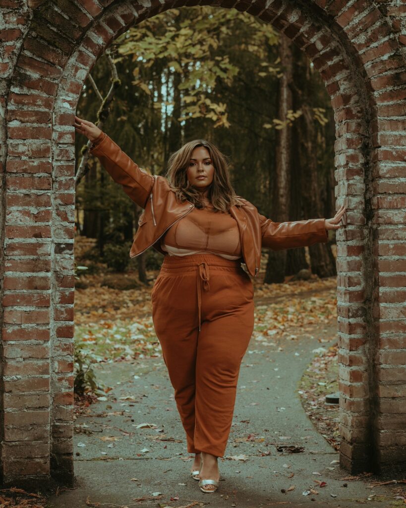 Plus size leather coat